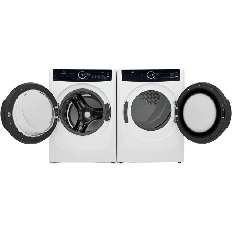 White Energy Star Front Load Electric Dryer with Steam and Moisture Sensing