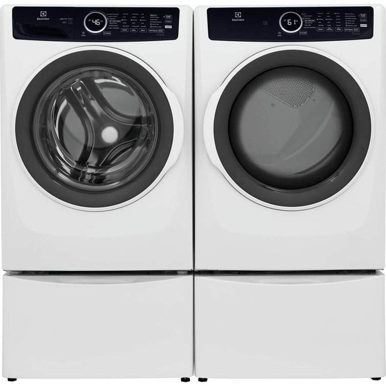 White Energy Star Front Load Electric Dryer with Steam and Moisture Sensing