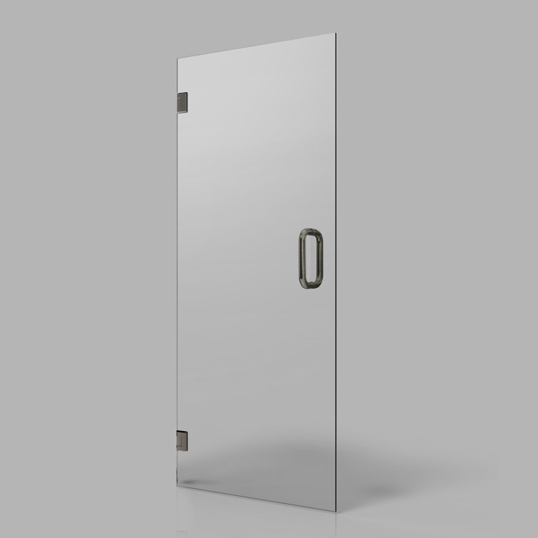 30" x 72" Frameless Clear Glass Shower Door with Brushed Nickel Hardware