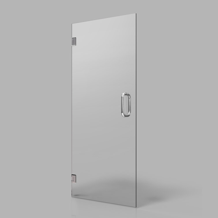 28" x 80" Frameless Clear Glass Pivot Shower Door with Chrome Finish
