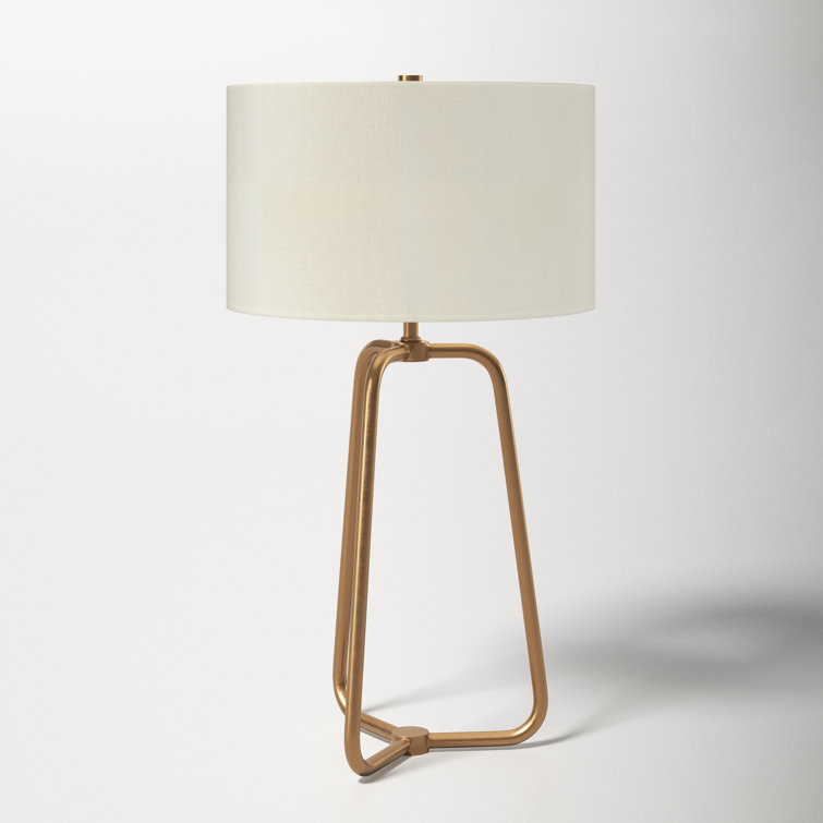 Marduk 25.5" White Linen Shade Tripod Table Lamp