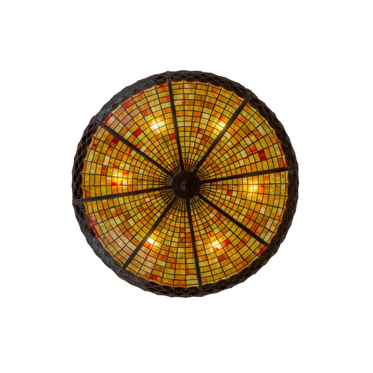 Autumn Acorn 6-Light Indoor/Outdoor Semi-Flush Mount in Antique Copper
