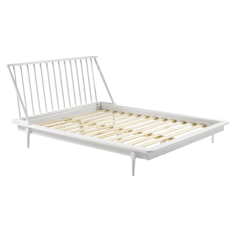 Elegant Queen Pine Spindle Bed with Headboard and Storage Drawer