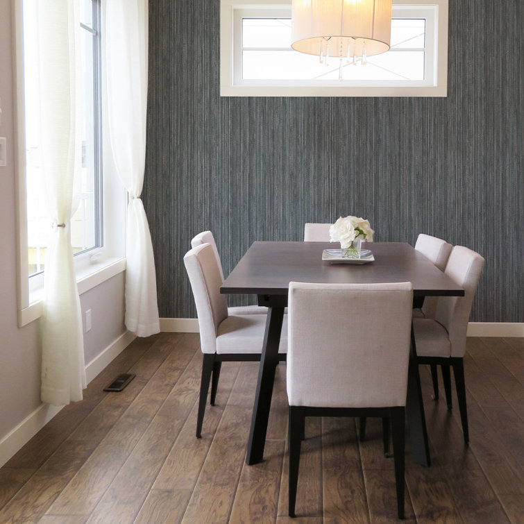 Chambray Blue Faux Grasscloth Textured Peel and Stick Wallpaper Roll