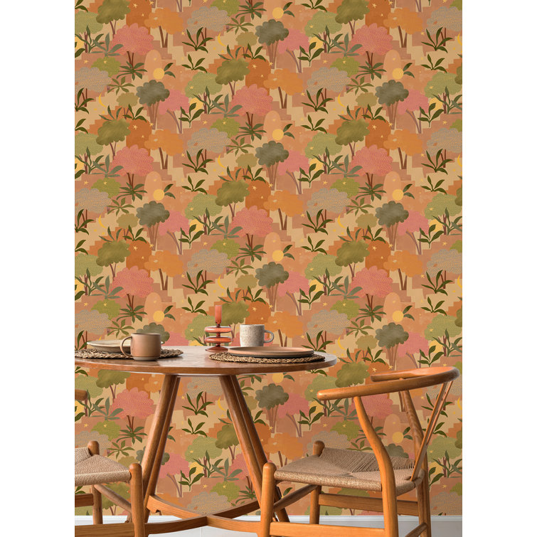 Terracotta Bohemian Walk Orange Peel & Stick Wallpaper