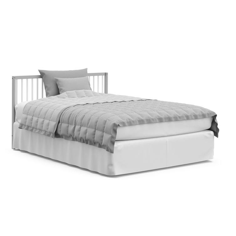 Pebble Gray and White 5-in-1 Convertible Crib with Drawer