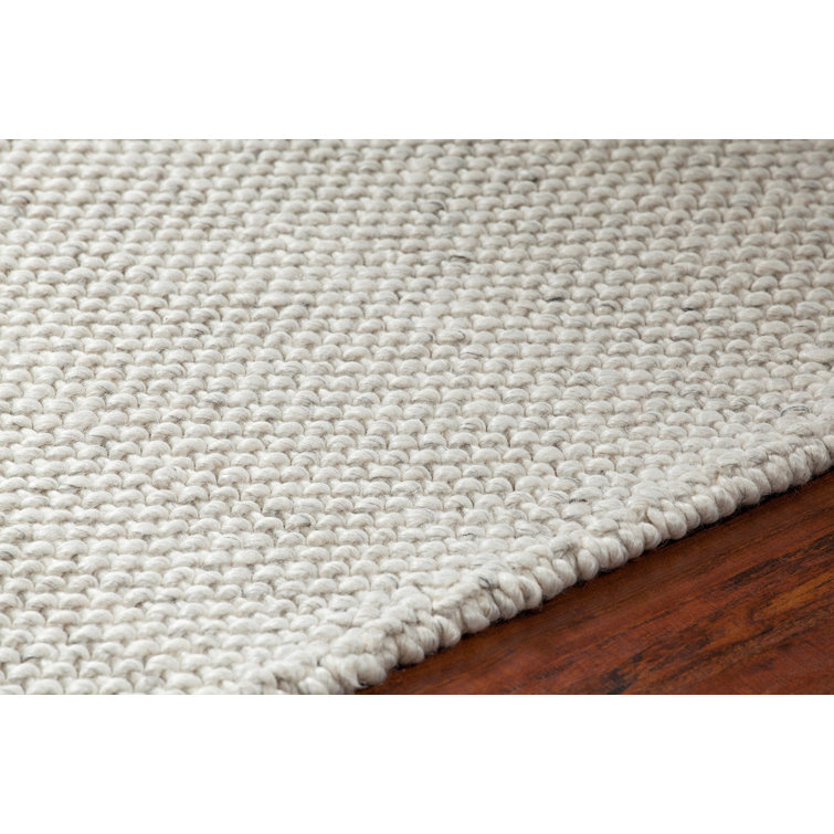 Sinatra Ivory Hand-Woven Wool and Viscose 7'9" x 10'6" Area Rug