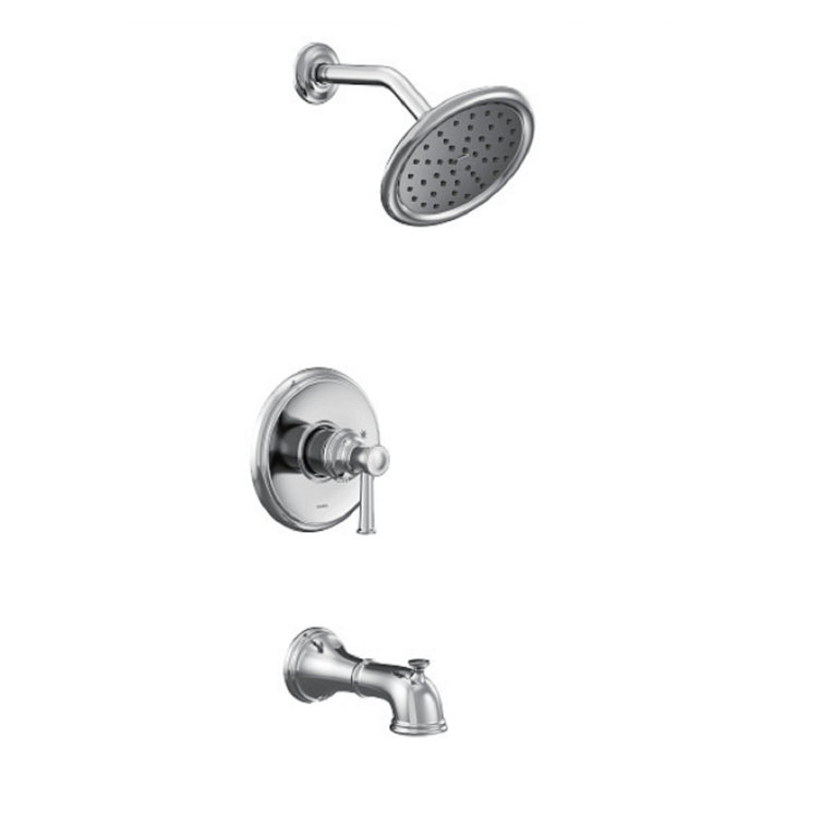 Classic Polished Nickel 7'' Rain Showerhead with Wall Mount