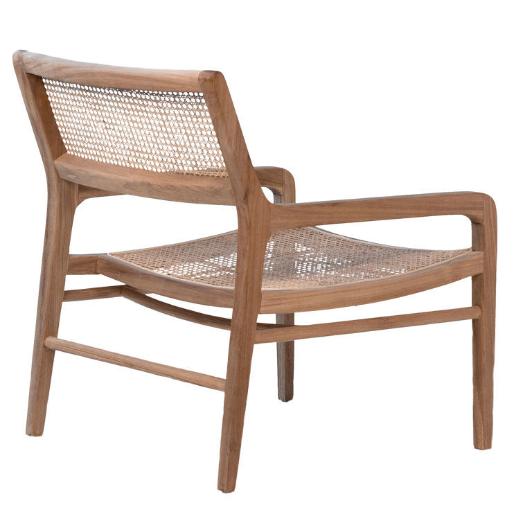 Chloe Teak Wood and Handwoven Rattan Occasional Chair