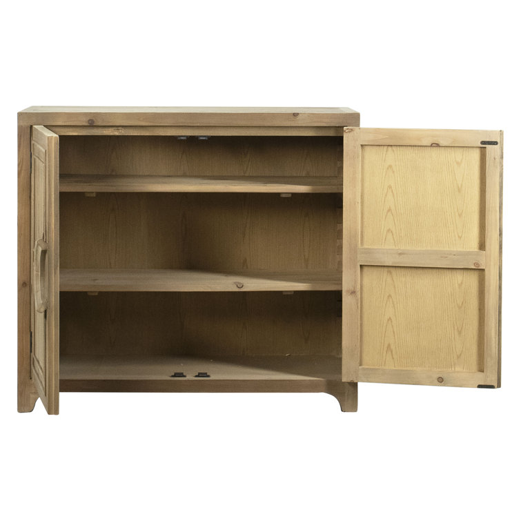 Siah 40'' Natural Pine Wood Sideboard with Adjustable Shelves