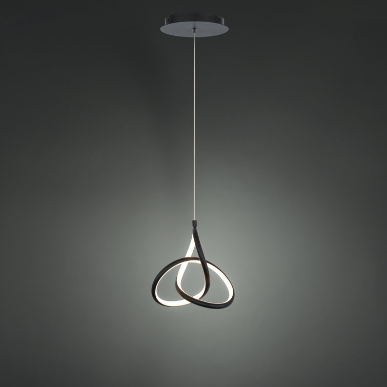 Vornado Black Mini LED Modern Indoor/Outdoor Pendant with Opaque White Shade