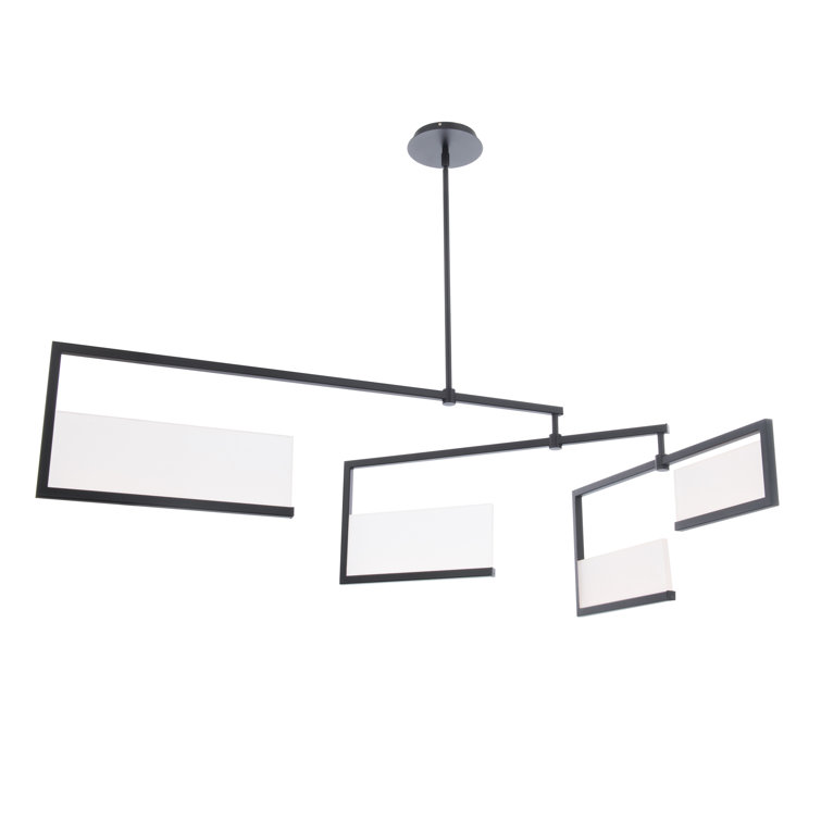 Black Acrylic 4-Light LED Kitchen Island Pendant