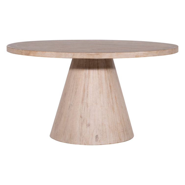 55" Round Reclaimed Wood Dining Table with Cone Base