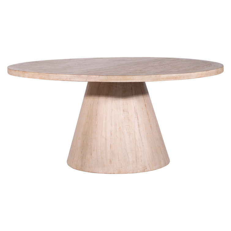 Round Reclaimed Pine Wood Contemporary Dining Table