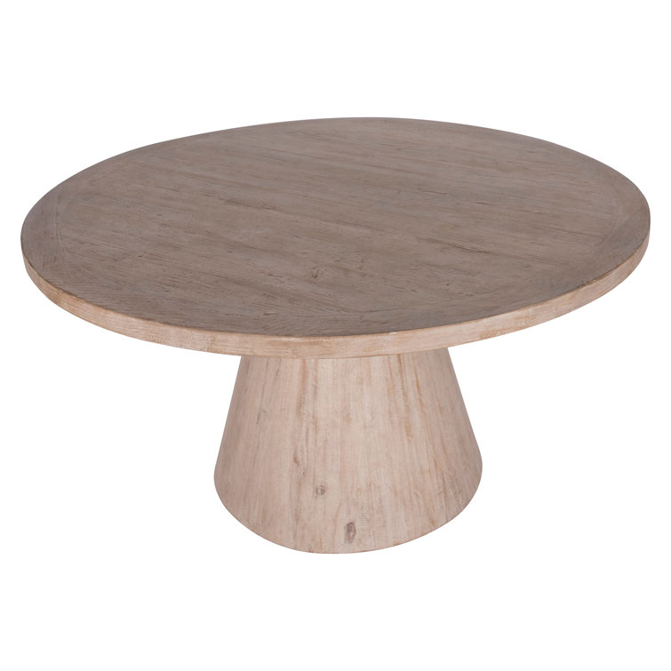 55" Round Reclaimed Wood Dining Table with Cone Base