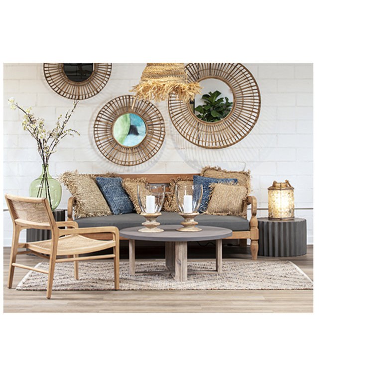 Chloe Teak Wood and Handwoven Rattan Occasional Chair