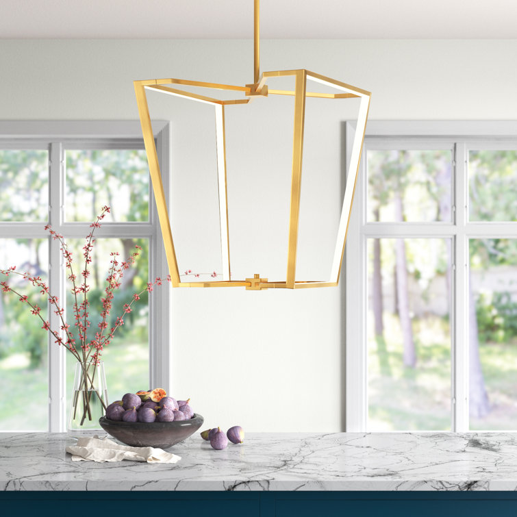 Modern Black Brass 20'' Drum LED Chandelier with Ambient Lighting