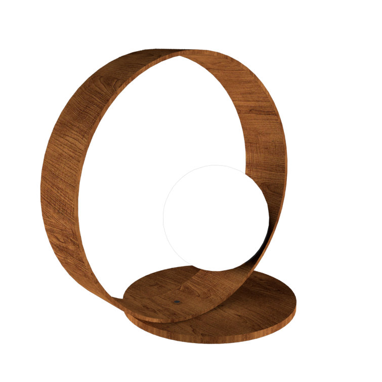 Imbuia Wood and Frosted Glass LED Table Lamp