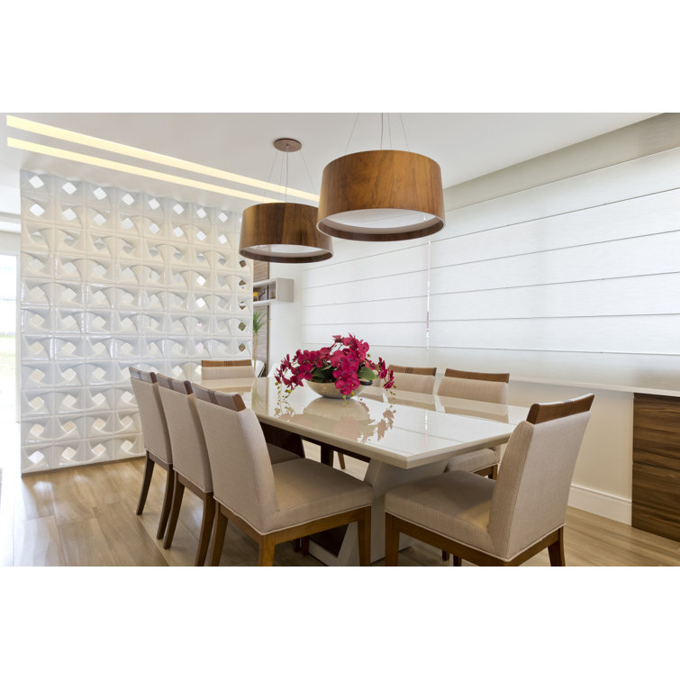 Imbuia Wood LED Drum Pendant Light
