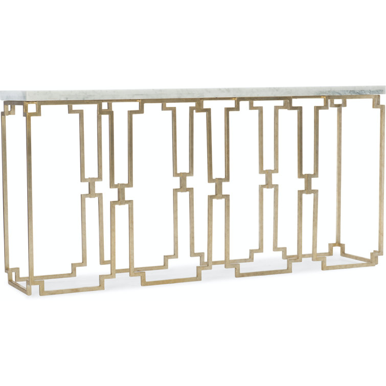 Evermore White Marble Top and Gold Metal 3-Piece Living Room Table Set