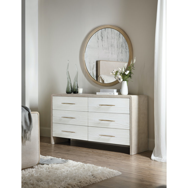 Cascade Transitional 6-Drawer Light Wood & Gray Dresser