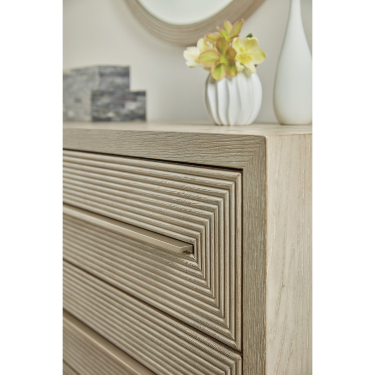 Cascade Transitional 6-Drawer Light Wood & Gray Dresser