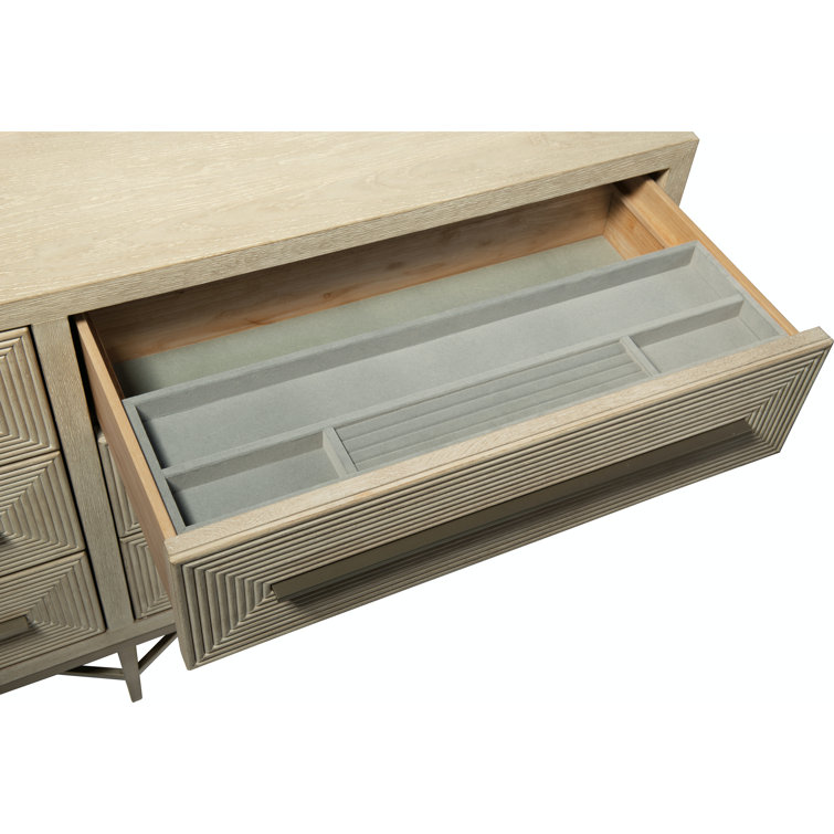Cascade Transitional 6-Drawer Light Wood & Gray Dresser