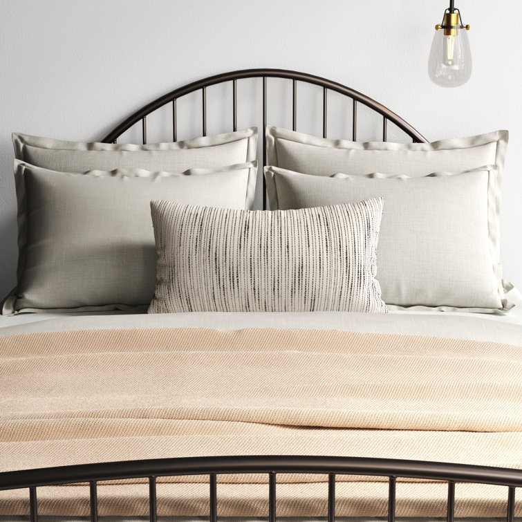 Dodson Embroidered Cotton Lumbar Pillow Cover, 12" x 24"