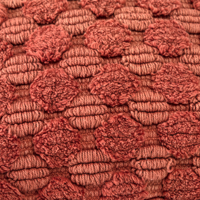 Terracotta Textured Cotton 20" Square Throw Pillow