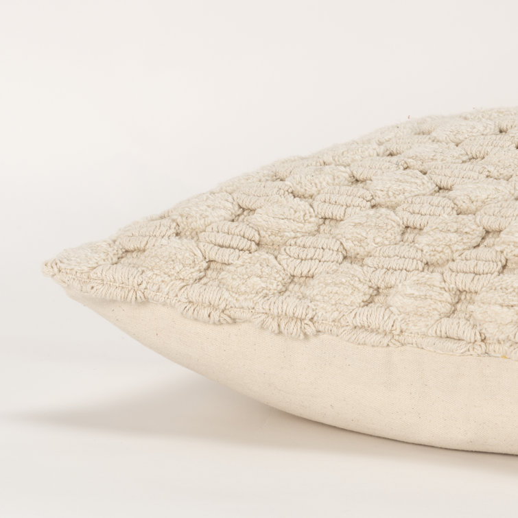Natural Cotton Textured 20" Throw Pillow