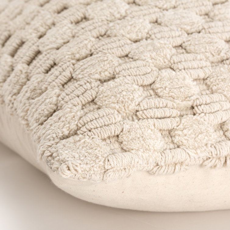 Natural Cotton Textured 20" Throw Pillow