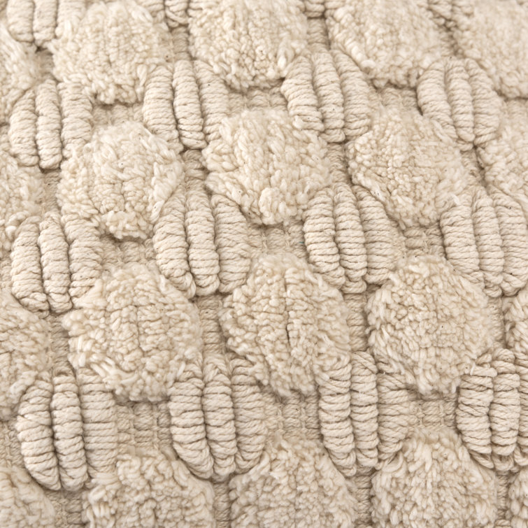Natural Cotton Textured 20" Throw Pillow