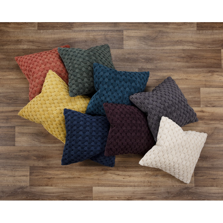 Natural Cotton Textured 20" Throw Pillow