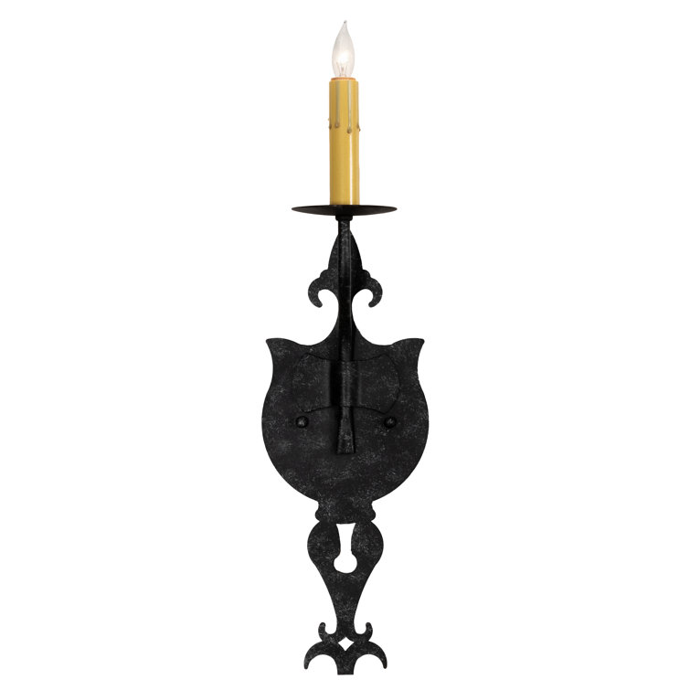 Merano Black Iron Candle Wall Sconce