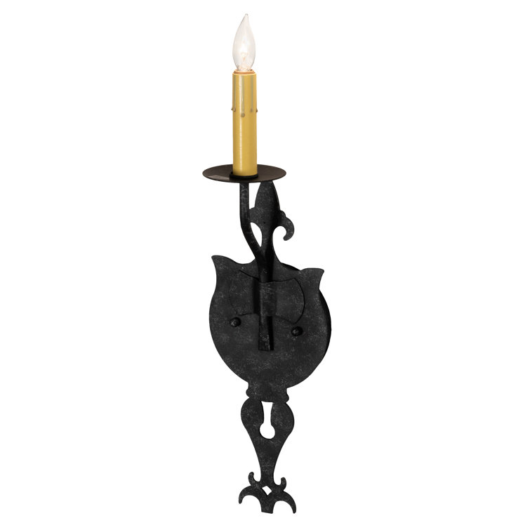 Merano Black Iron Candle Wall Sconce