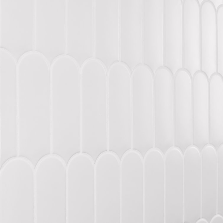 Blade Matte White Ceramic Fishscale Wall Tile