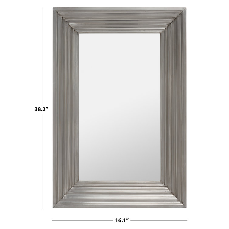 Elegant Kerry Rectangular Wood and Metal Wall Mirror - Silver/Gold Finish