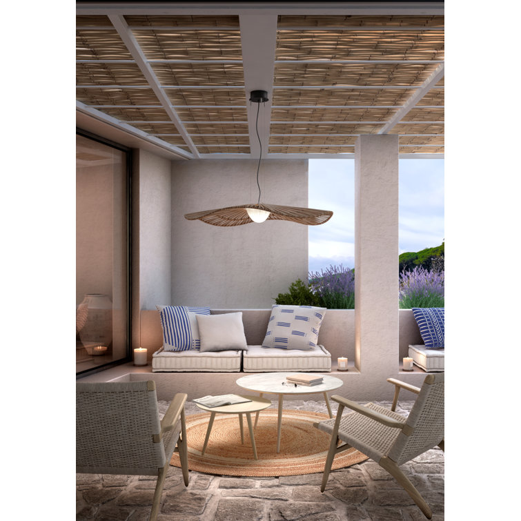 Mediterrània Brown Synthetic Fiber LED Pendant Light