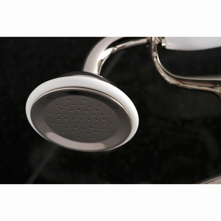 Elegant Polished Nickel Wall-Mount Clawfoot Tub Faucet with Handshower