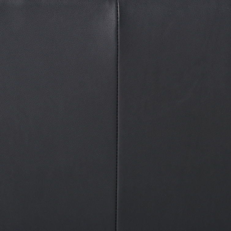 Heirloom Black Genuine Leather Swivel Armchair with Round Arms