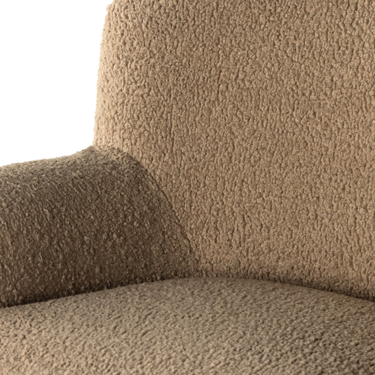 Luxurious Camel Sheepskin Accent Chair with High Sculpted Back