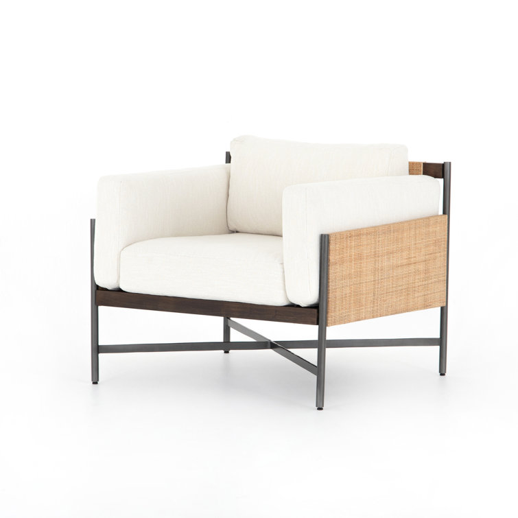 Callahan Cream Contemporary Mahogany Cane Armchair