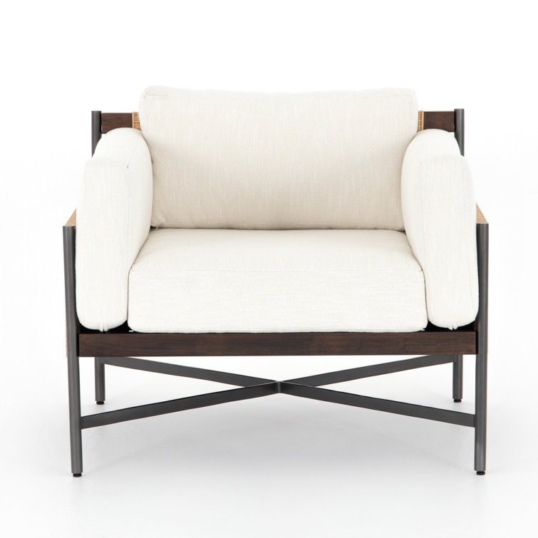 Callahan Cream Contemporary Mahogany Cane Armchair