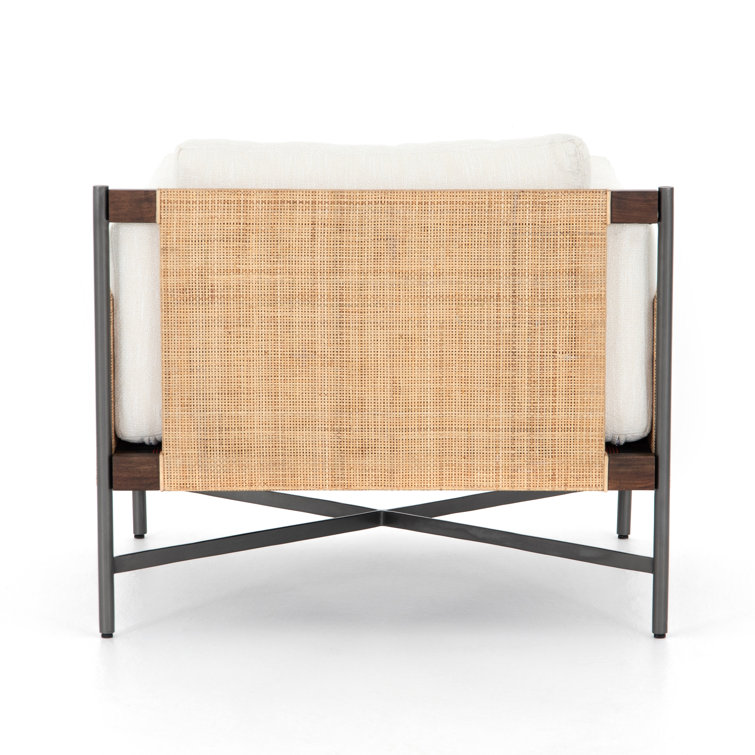 Callahan Cream Contemporary Mahogany Cane Armchair
