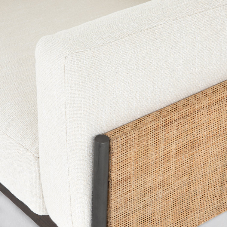 Callahan Cream Contemporary Mahogany Cane Armchair