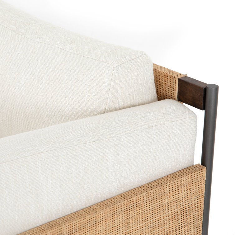 Callahan Cream Contemporary Mahogany Cane Armchair