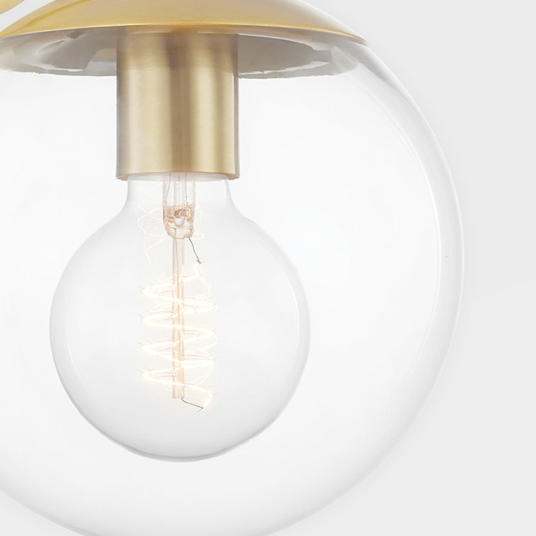 Meadow Aged Brass 1-Light Outdoor Wall Sconce with Clear Glass Shade