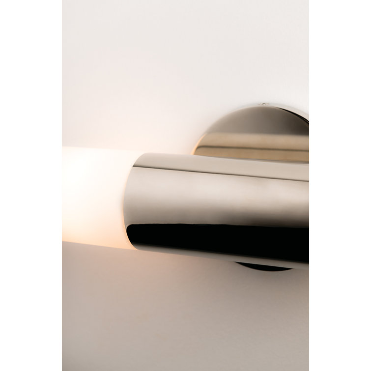 Lola Sleek Polished Nickel 2-Light Wall Sconce with Opal Matte Glass