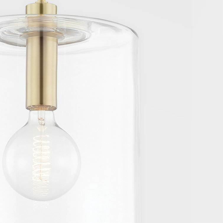 Aged Brass Clear Glass 1-Light Pendant