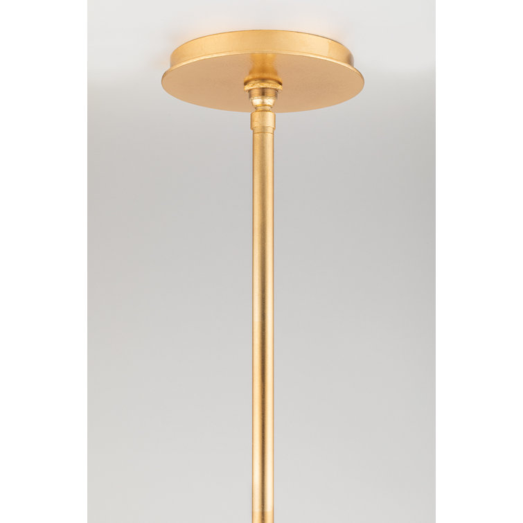 Elegant 6-Light Gold Leaf and Crystal White Pendant for Indoor/Outdoor
